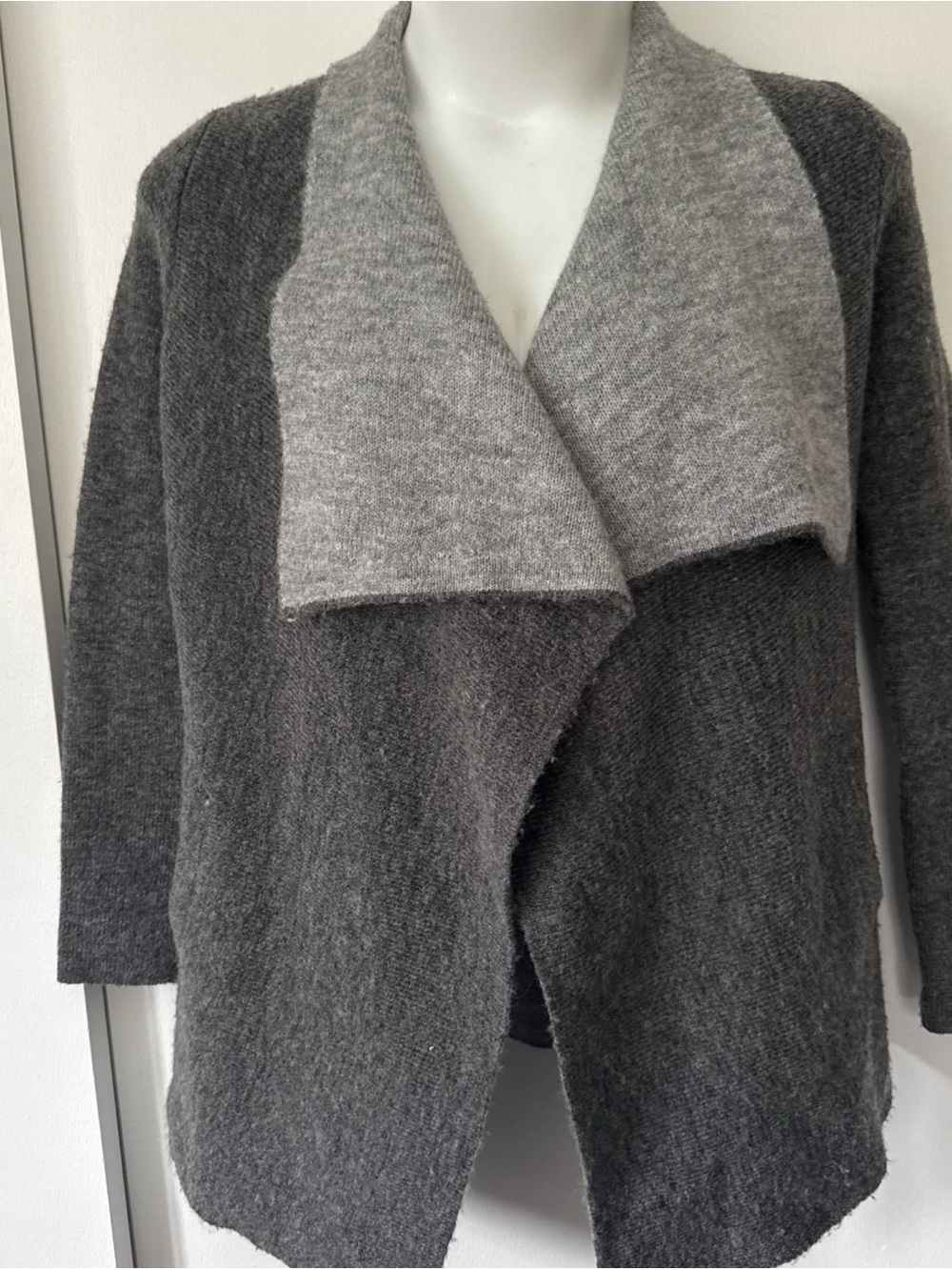 Nanette Lepore Gray Knit Sweater with Green Tag Detail
